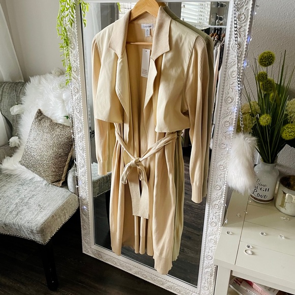 Calvin Klein Jackets & Blazers - Calvin Klein Knit Belted Cardigan Size M
